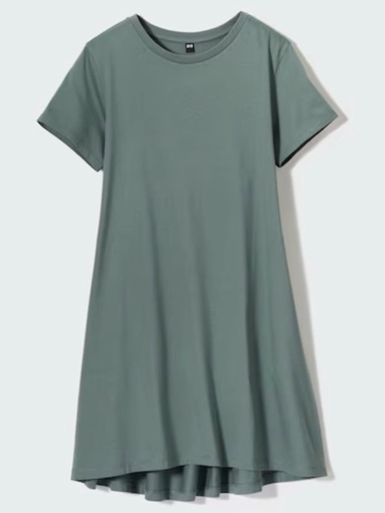 Uniqlo Tops - Uniqlo Women's A-Line Short Sleeve Tunic - Sage Green